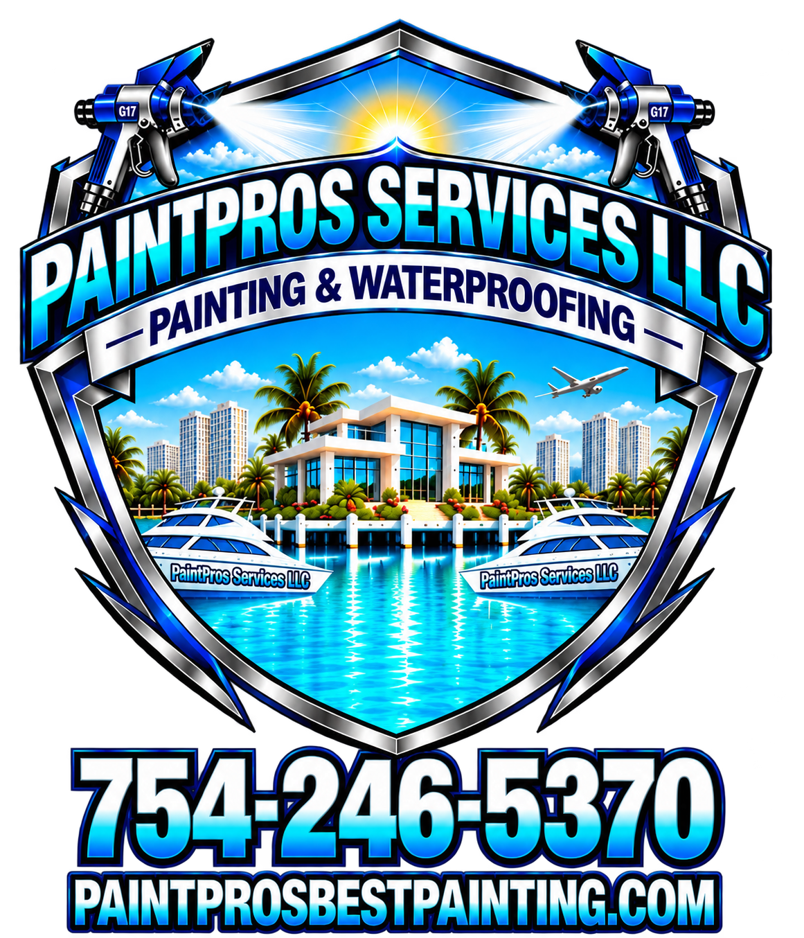 PaintPros Services LLC official waterfront shield emblem
